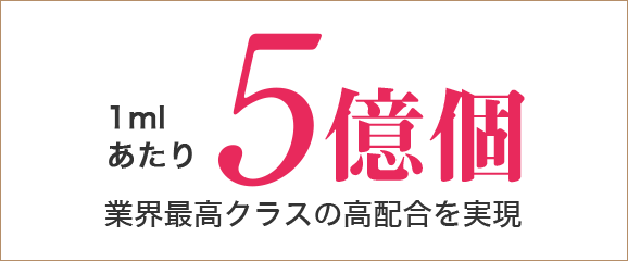 1mlあたり5億個業界最高クラスの高配合を実現