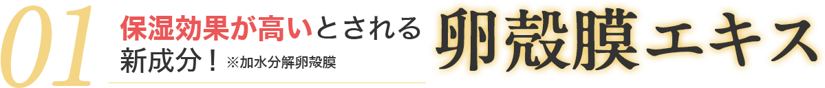 保湿効果が高いとされる新成分！※加水分解卵殻膜 卵殻膜エキス